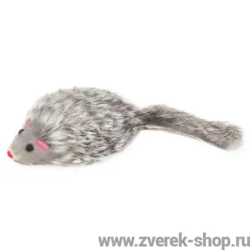 Игрушка "Мышка серая", для кошек, натуральный мех, 7 см-0