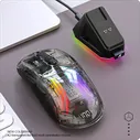 Беспроводная мышь прозрачная Attack Shark X2Pro Bluetooth + 2.4G + проводная с RGB подсветкой компьютерная мышка для компьютера черная mice Wireless mouse