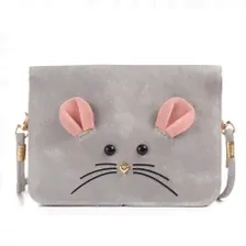 Сумка Мышка, мини 55373, pu кожа, серая