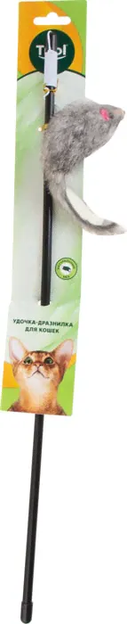 Игрушка дразнилка для кошек Triol Серая мышка 50см-3