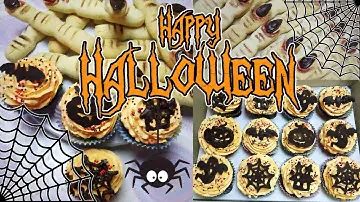 Капкейки и печенье на Хэллоуин (Halloween).Пальцы ведьмы, тыквы, летучие мыши, паутины и жуткие дома
